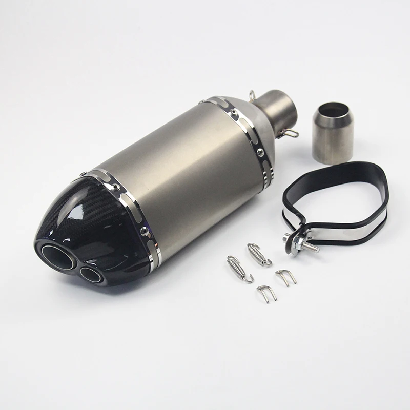 51MM Universal Motorcycle Exhaust Tips Muffler Tail Vent Pipe with DB Killer Silencer for ATV Scooter Bike Carbon Fiber 370MM - Image 3