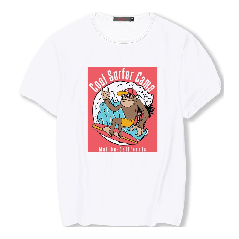 

Cool Suffer Camp Monkey Printed Women T-shirts Summer Simple Style Solid Shirts Oneck Tops Tee Oversize Original Brand Wholesale