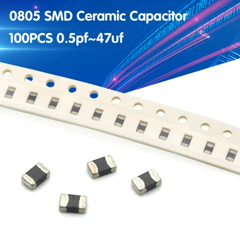 

100pcs 0805 SMD Chip Multilayer Ceramic Capacitor 0.5pF - 47uF 10pF 22pF 100pF 1nF 10nF 100nF 0.1uF 1uF 2.2uF 4.7uF 10uF 22uF