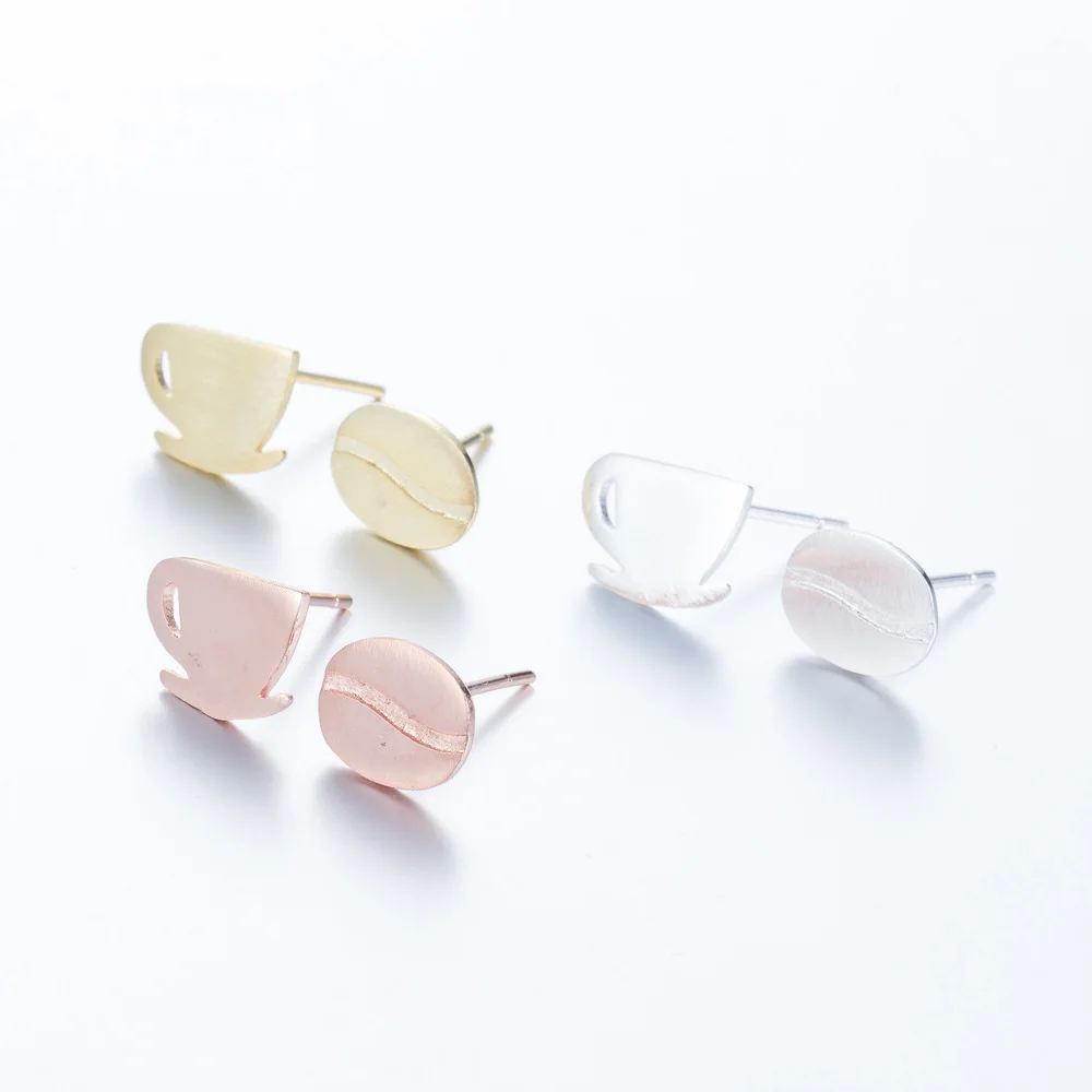 Корейские серьги кофейные чашки и в форме зерен для женщин Модная бижутерия