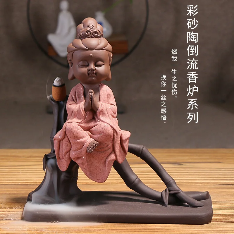 

2019 Quemador De Incienso Articles Of Handicraft The West Three Holy Aroma Stove Mozhu Guanyin Reversal Smoke Incense Burner