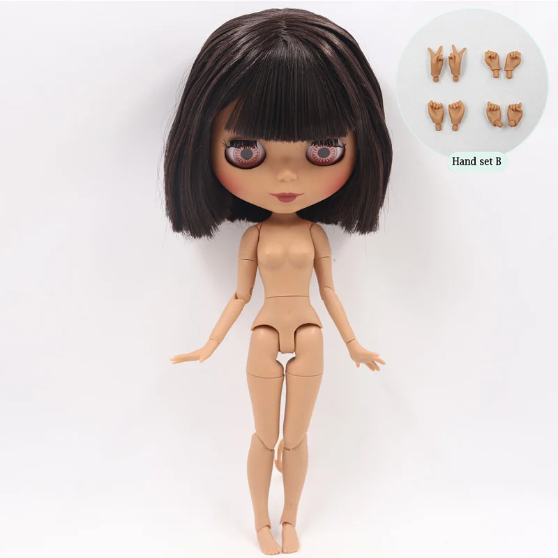 ICY Nude Blyth Custom Кукла № BL0321 коричневые короткие волосы 1/6 bjd, pullip, licca, jerryberry - Цвет: A doll with hand B