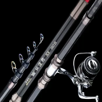 

2.1m -4.5m Distance Throwing Pole Carbon Telescopic Fishing Rod Spinning Pole Ultralight Hard Carp Wedkarstwo Olta Vara De Pesca