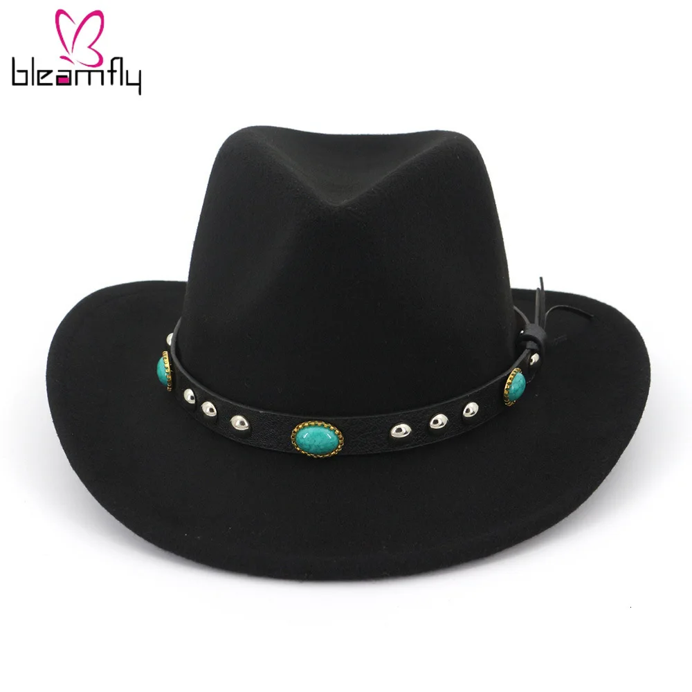Bull Rider Jazz Fedora Sunhat для мужчин и женщин, фетровые шляпы с лентой, ковбойская шляпа в западном стиле, черная, 6 цветов, шляпа-котелок для унисекс