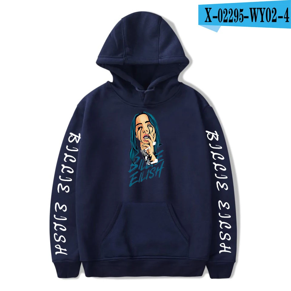 As picture Новая популярная модная Толстовка Billie Eilish, женская и мужская толстовка, пуловер на осень и зиму для мальчиков и девочек, удобная Черная куртка - Цвет: As picture