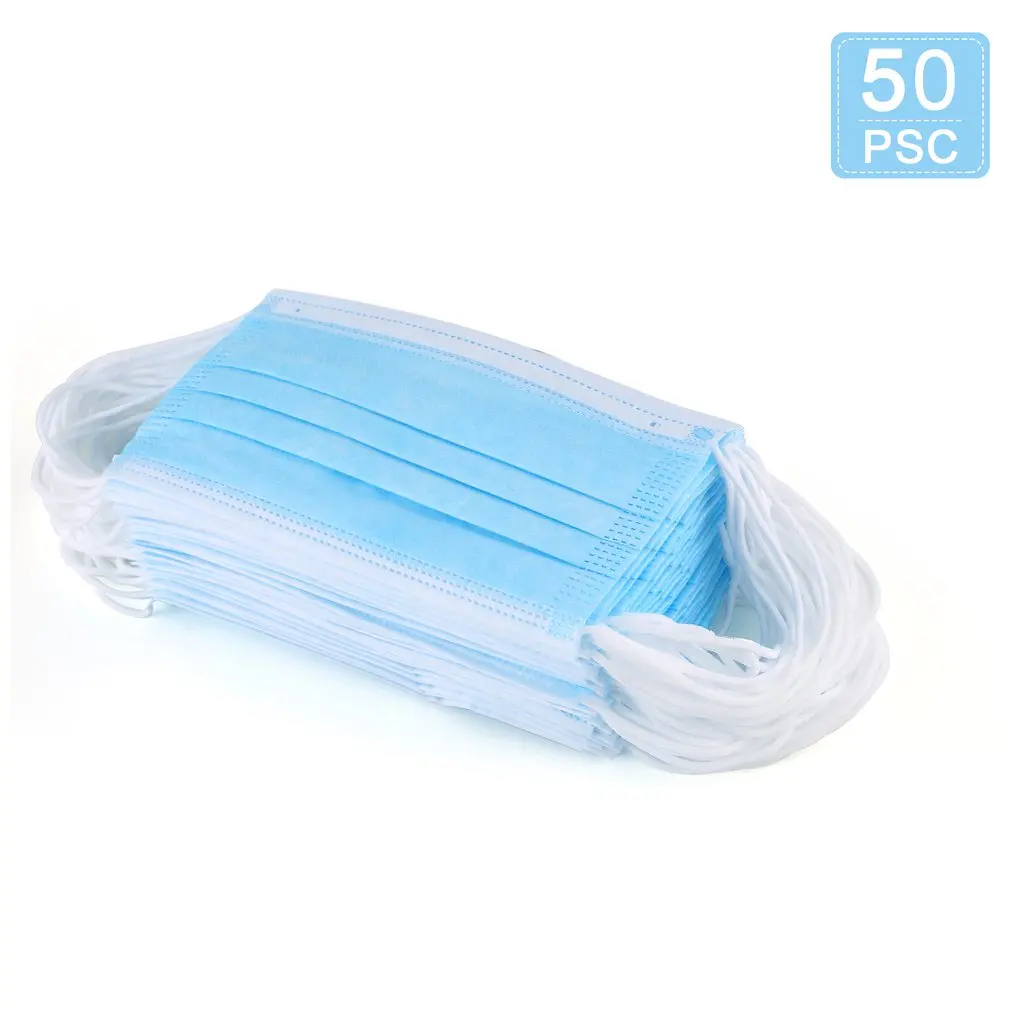 

Disposable Mask Blue Four Layers High Efficiency Filtration Light And Breathable 3D Fitting Design 50 Pcs
