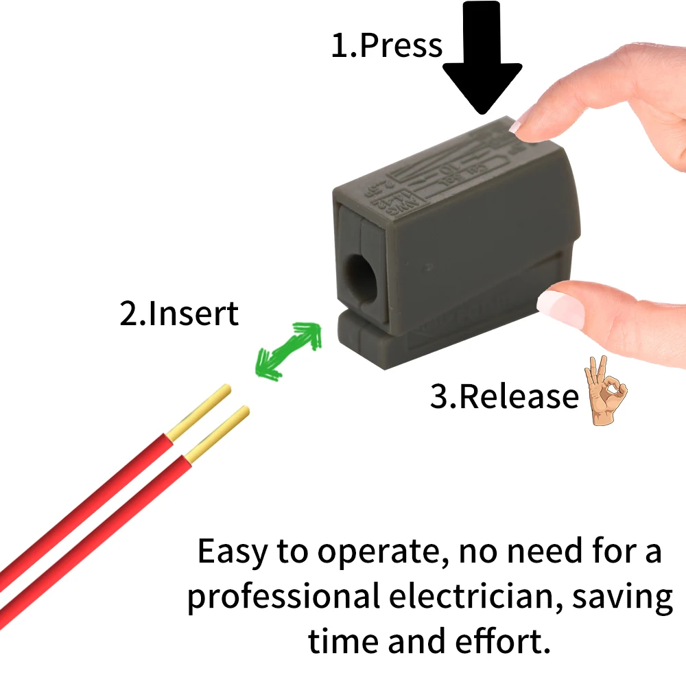 

100pcs Kit in Plastic Box Hard Wire Connection Terminals Wire Crimp Butt Terminal PCT Connector