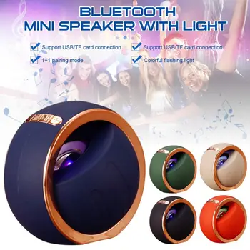 

New bluetooth speaker outdoor rechargeable portable mini speaker with colored lights 4 hours music time support USB/TF