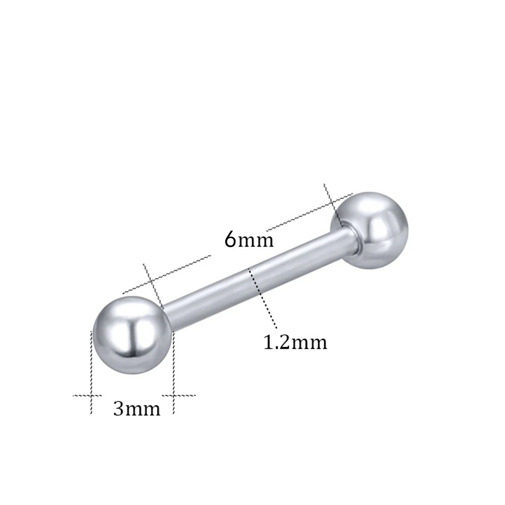 ZS 1 шт. серьги из нержавеющей стали пирсинг бровей губная серьга язык Пронзительный нос кольцо длинный промышленный пирсинг в форме гантели ювелирные изделия - Окраска металла: I-6