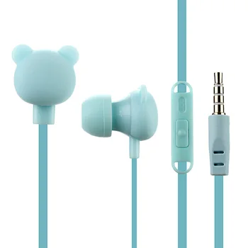 

Candy color bear creative cartoon 3.5mm in-ear Earphone Stereo Headset Bass Earphone Earplugs With Mic For iphone and Android