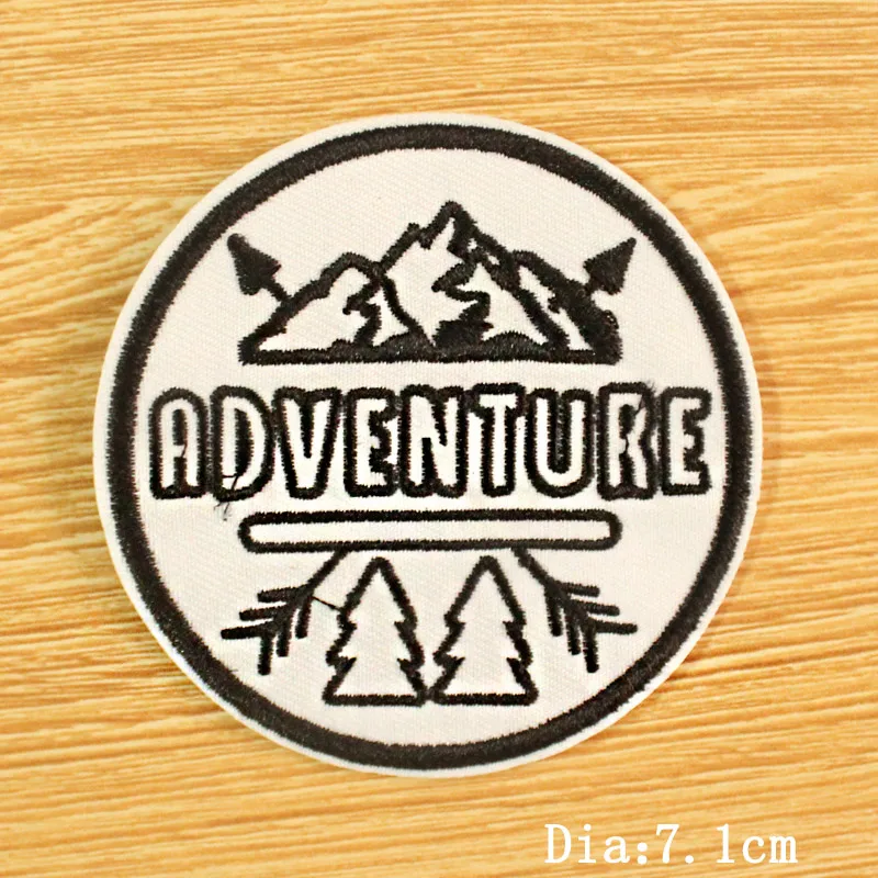 DIY Mountain Trave Embroidered Patches For Clothing Applique Iron on Patches On Clothes Space Patch Traveler Badges Stripes 