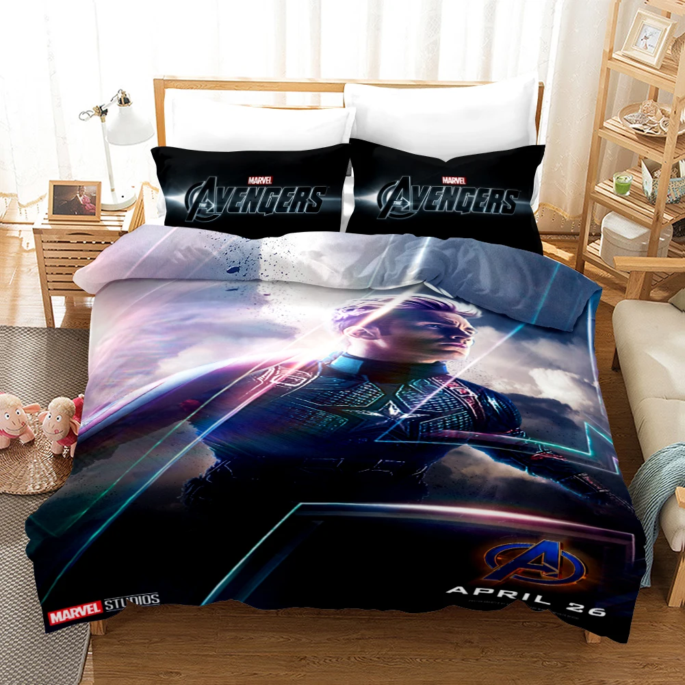 Iron Man Bedding Set The Avengers Duvet Cover Set for Kids Marvel Thor Captain America Bedclothes AU/EU/US Size Child Bed Linen