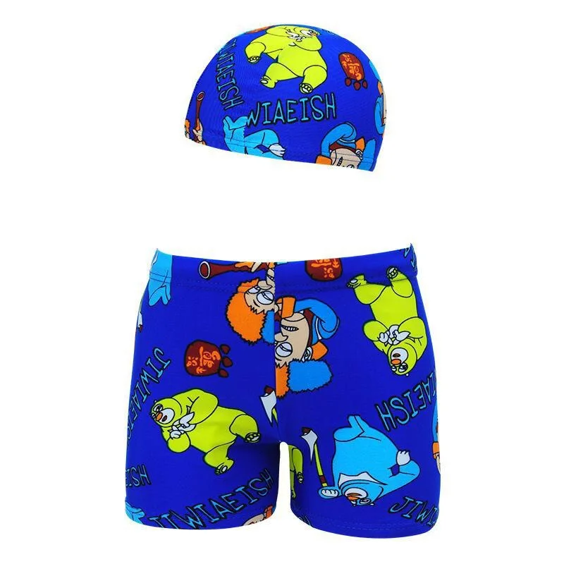 

CHILDREN'S Swimming Trunks + Swim Cap 2019 New Style Boxer CHILDREN'S Swimming Trunks Floral CHILDREN'S Swimming Trunks