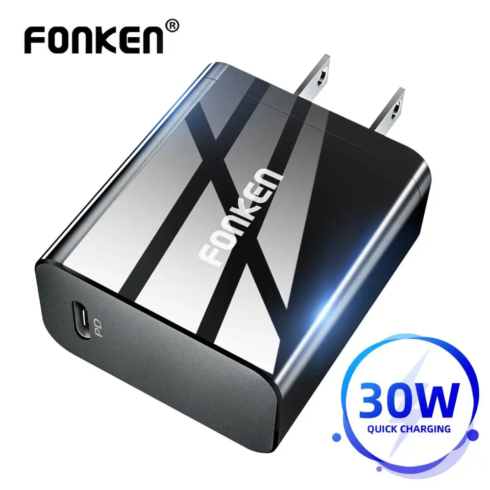 FONKEN USB C PD зарядное устройство 30 Вт Тип адаптер питания быстрая зарядка 4 0 Быстрая