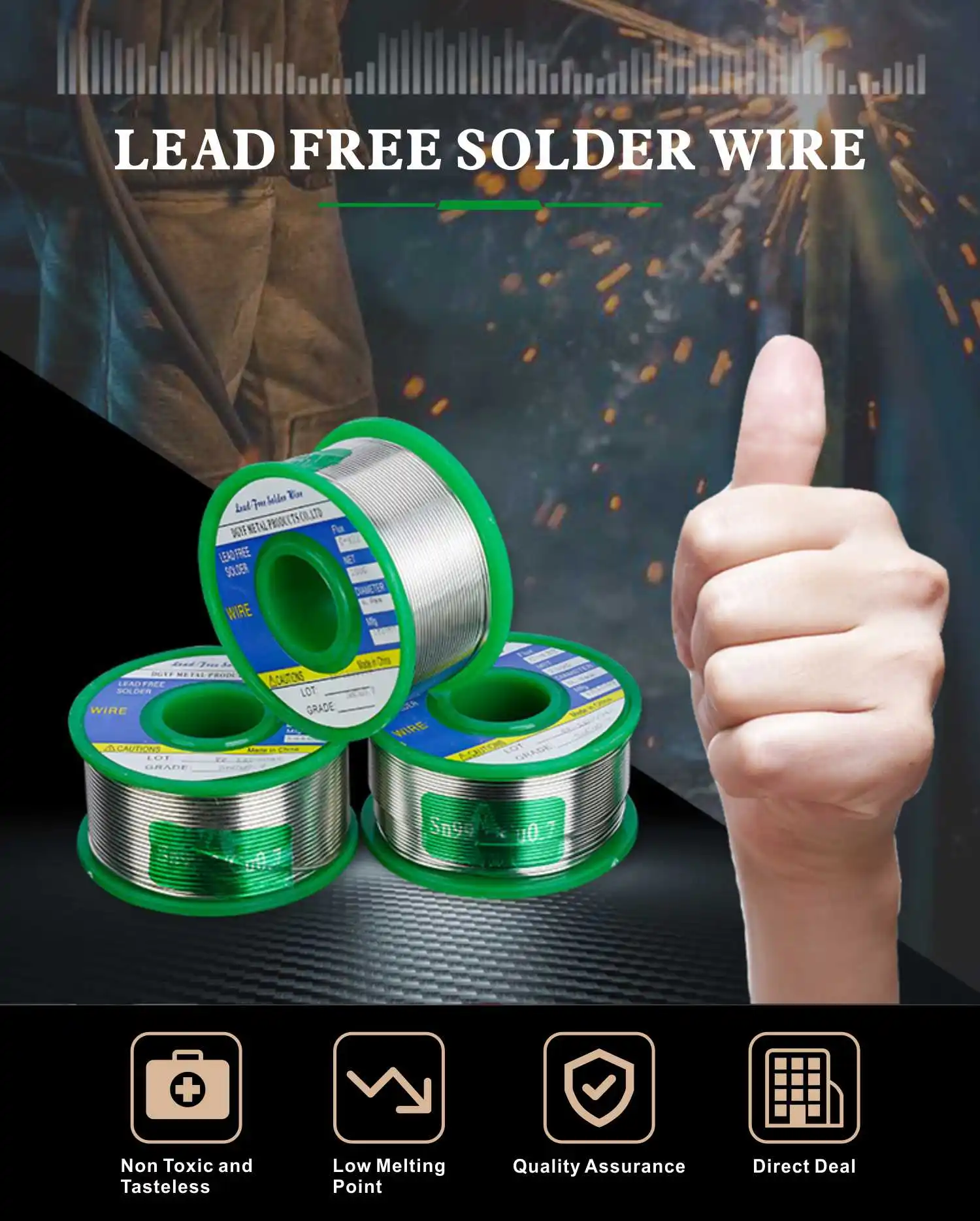 miller welding helmet 50/100g Lead Free Solder Wire Tin Melt Welding Soldering Iron 0.8/1.0/1.2/1.5mm Unleaded Lead Rosin Core for Electrical Solder face shield welding