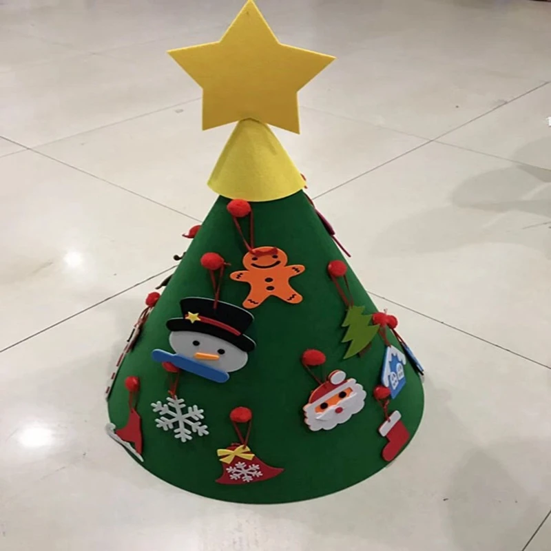 Креативный DIY Войлок Рождественская елка подвеска Рождественская Детская Игрушка Рождественская елка подвесное украшение Санта Клаус колокольчик Декор Рождественский детский подарок