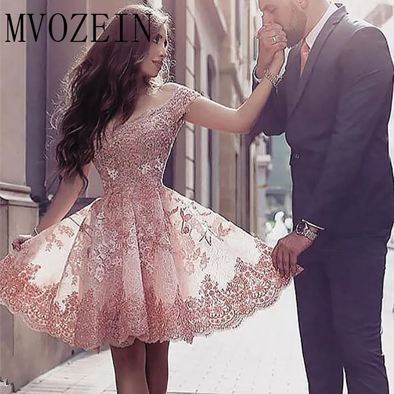 blush homecoming dress