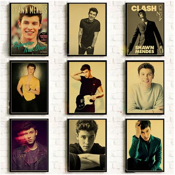 

Handsome Singer Shawn Mendes Poster Kraft Paper Printed Wall Art for Home Room Cafe Bar Decor Vintage Wall Posters