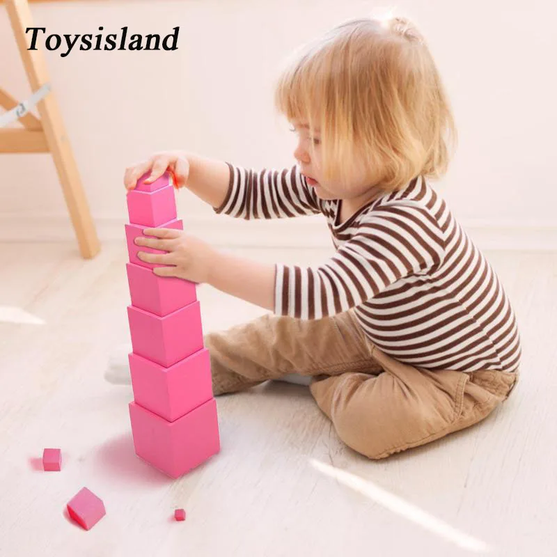

Math Toys for Family Montessori Pink Tower Early Learning Toys Montessori Game Educational Wooden Sensory Toys for Children