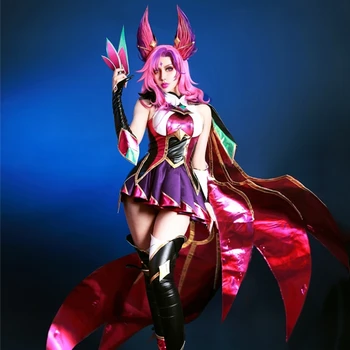 

Game LOL The Guarder of Stars Xayah Magical Girl Combat Gear Dress Cosplay Costume+Headwear+ACC Halloween Carnival Free Shipping
