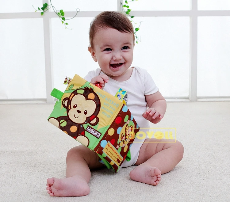 

Cloth book baby early education toy animal embroidery cloth book children's enlightenment toy tear solid cloth book