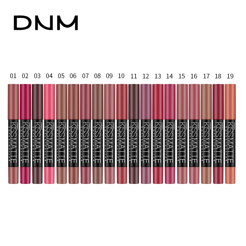 DNM, 19 цветов, матовая водостойкая помада, косметика, стойкий Профессиональный бархат, матовая, легко носить, матовая помада, макияж, 1 шт