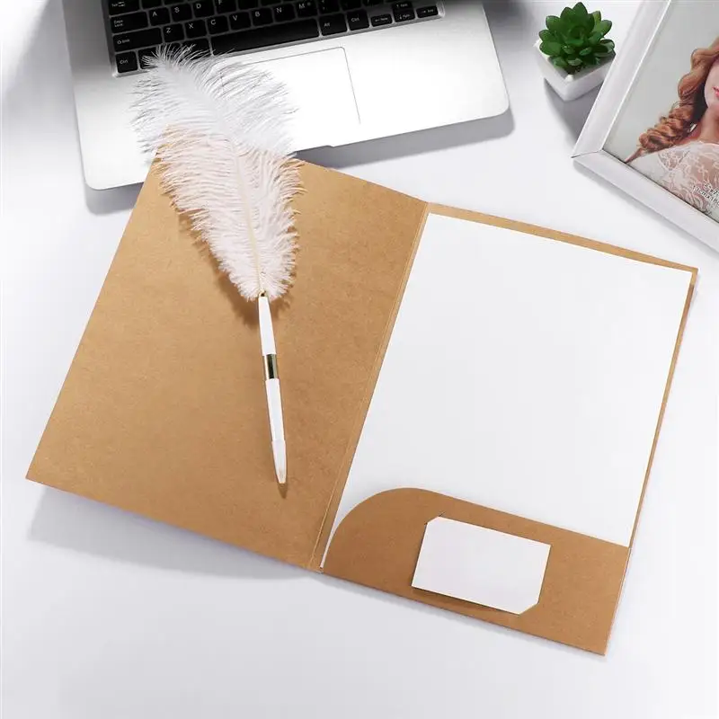 NUOLUX 20pcs A4 Kraft Paper Presentation Folder Project File Document Folder Office Accessories (Kraft Paper)
