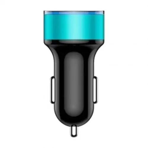3.1A двойной USB 2 порта ЖК-дисплей 12-24 в прикуриватель гнездо Автомобильное зарядное устройство - Название цвета: Синий
