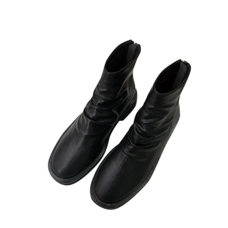 

Star with the same paragraph guidi boots small boots women spring and autumn 2019 new back zipper folds retro Martin boots