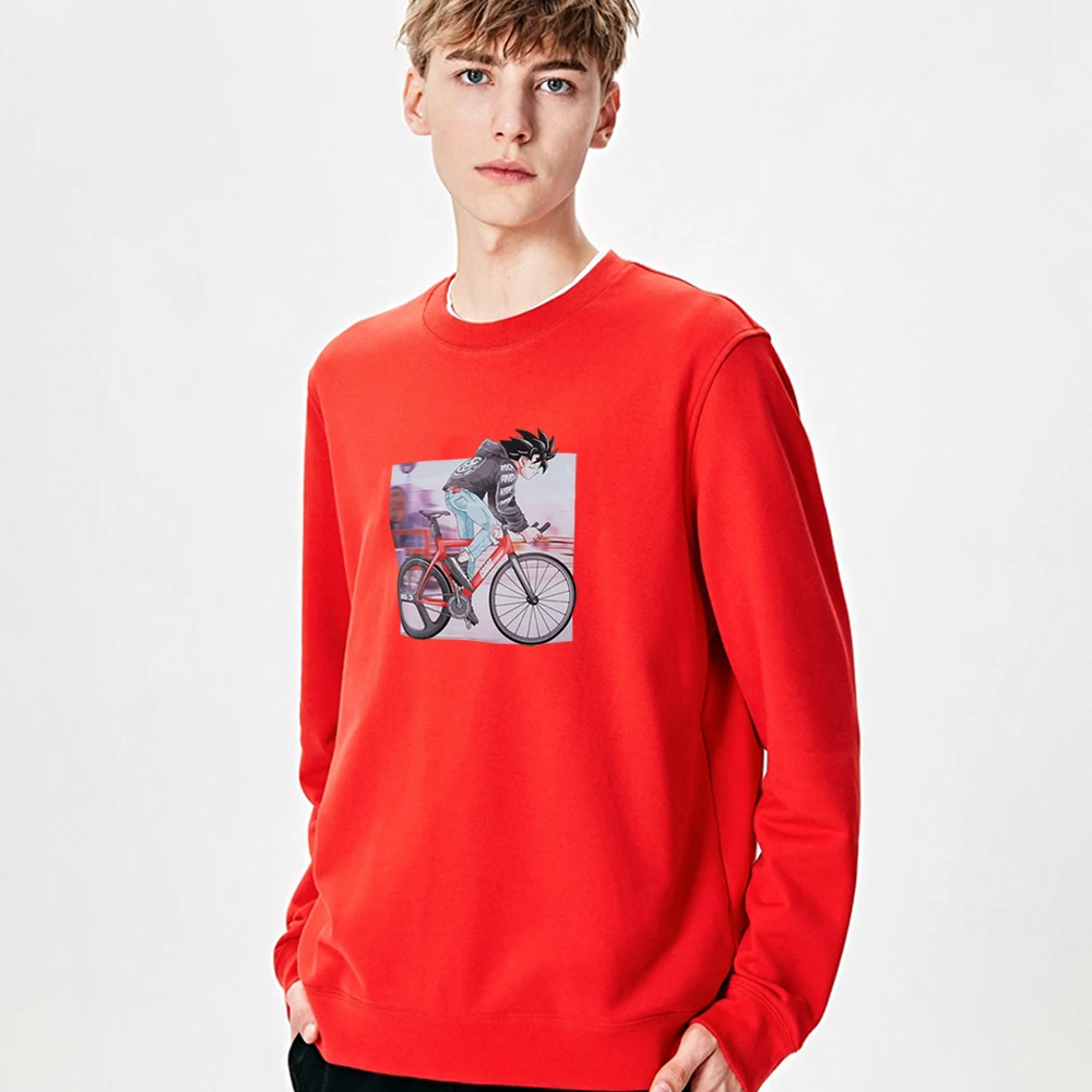 

Son Goku bicycle Print Sweatshirt Dragon Ball Mens Tracksuits Brand Fashion Men's Sweatshirts Long Sleeve Casual Male Hoodies