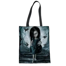 Женская Холщовая Сумка-тоут на заказ, темная, Готическая, художественная, дизайнерская, королевская, пляжная сумка для женщин, для повседневного использования, сумка-плечо