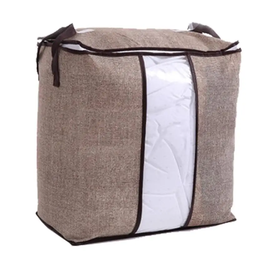 linen Нетканая сумка для хранения одеял разных стилей, мешок для сортировки, мешок для пыли для дома, сумка для хранения одеял - Цвет: linen