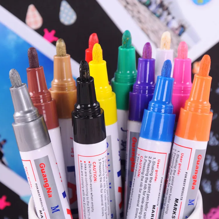 Universal Car Accessories Tyre Tire Tread Permanent Paint Marker Oily 12 Colors Paint Marker Pen Waterproof automobile styling