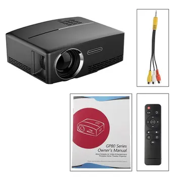 

Mini Portable 1080P Projector LED LCD Projector VGA HDMI Beamer Home Theater 1800 LM Home Movie Theatre USB Plug & Play