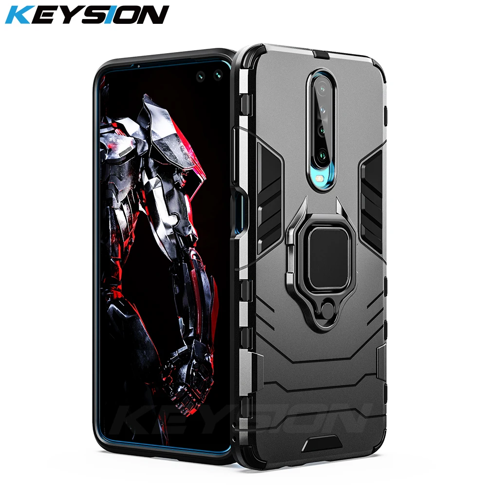 

KEYSION Shockproof Armor Case for Xiaomi Redmi K30 K30 Pro Car Holder Ring Stand Phone Back Cover for Redmi K30 5G K30 K20 Pro