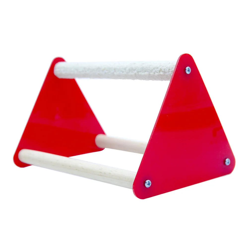 Треугольная лестница с подставкой для попугаев матовая палочка шлифовки игрушка