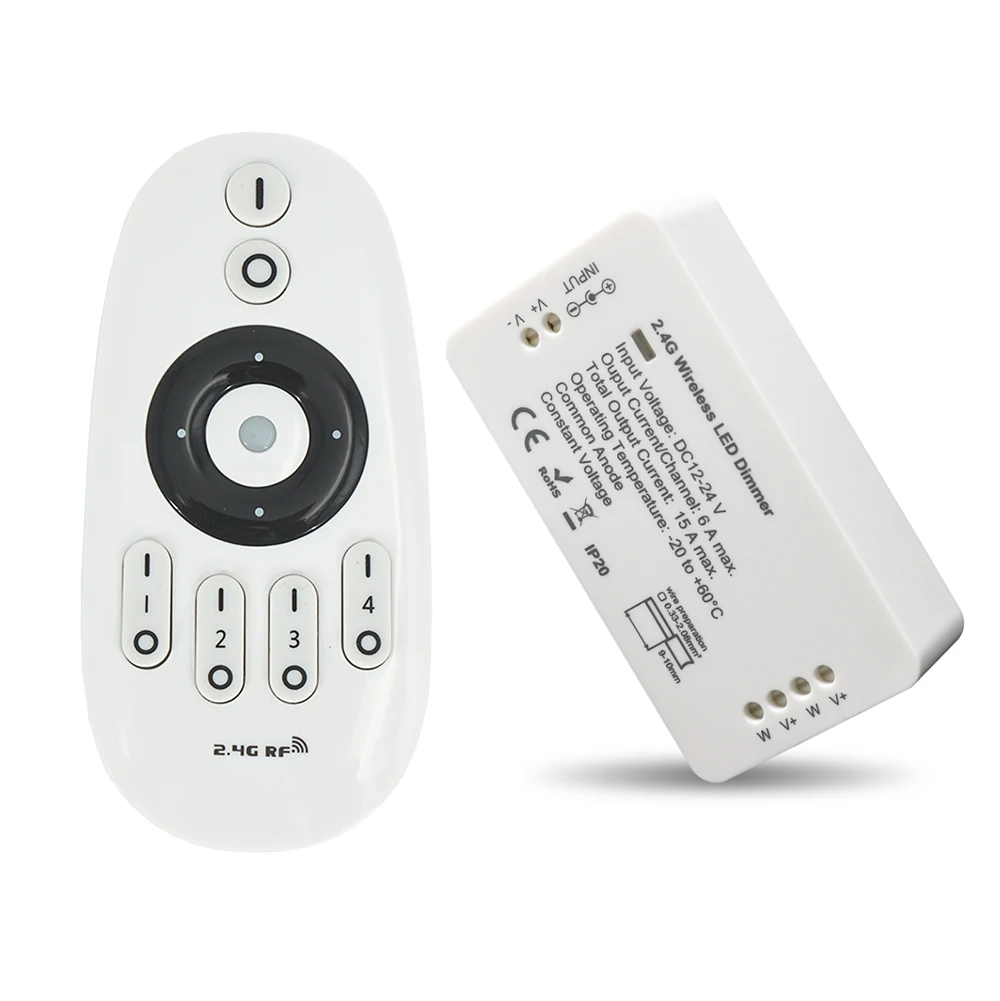 Регулятор диммера 2 4G DC12V/DC24V регулировка яркости для моноцветных светодиодных
