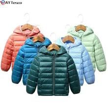 

Children Winter Jacket Ultra Light Down Baby Girls Jackets Kids Hooded Outerwear Boys Snowsuit Coat Children Clothing 2-8 Years