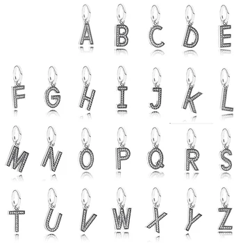

NEW 100% 925 Sterling Silver 26 letters of an alphabet Charm Beads collocation Bracelet DIY bracelet Wholesale factory
