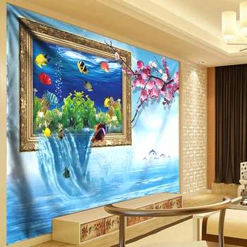 

3D Sea Tapestry Flowers Wall Hanging Living Room Wall Tapestries Bohemian Decor Mandalas Decoration Hippie Tapestry Cloth 300cm