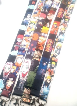 

New 30pcs cartoon Naruto Neck Strap Lanyards Badge Holder Rope Pendant Key Chain Accessorie