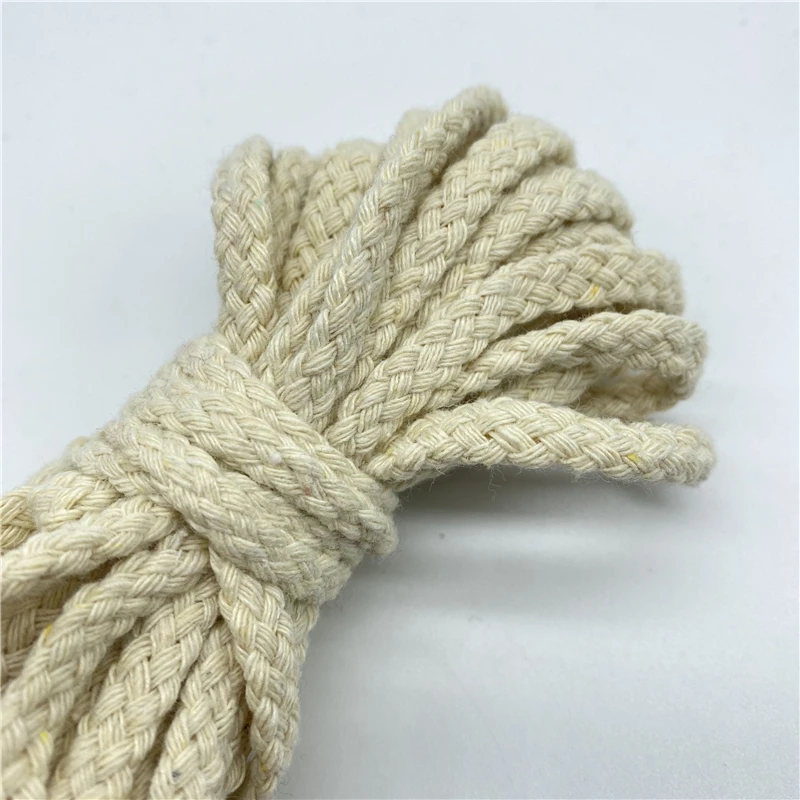 Cotton Rope 5yards/Lot 6mm Decorative Twisted Braided For Handmade Home Textile Decoration