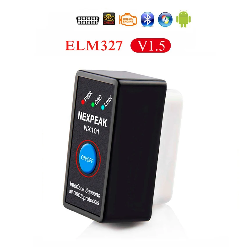 PANDUK новейший ELM327 V1.5 Bluetooth OBD2/obd ii v2.1 автомобильный диагностический инструмент Android автоматический диагностический инструмент Obd2 сканер - Цвет: Bluetooth V1.5