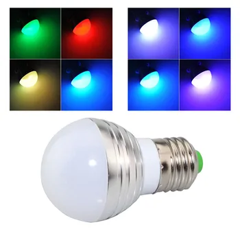 

New High Quality House Products E27 B22 E14 3W RGB LED Bulb Dimmable 16 Color Changing Light Remote Control Prcayical Lamps