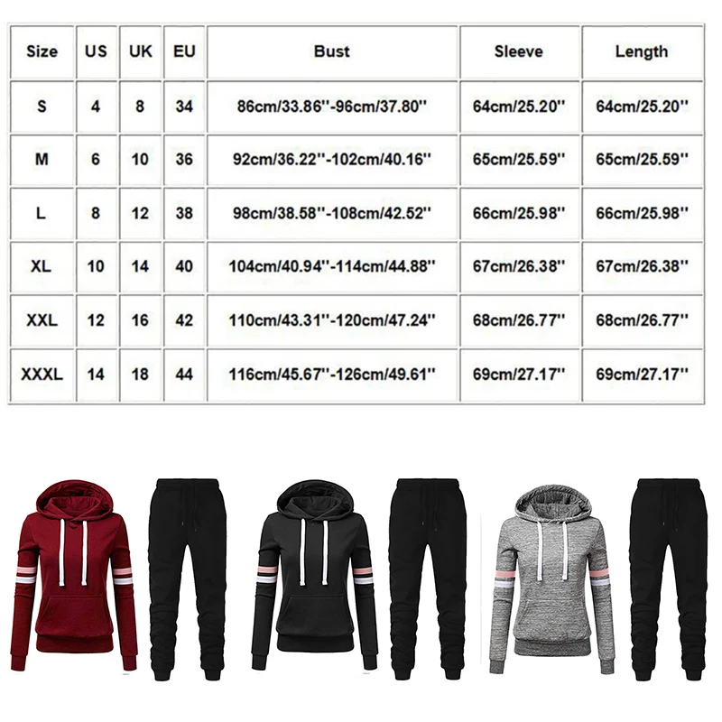Winter Two Piece Set Tracksuit Women Print Hoodies+Pants Sportwear Women's Sports Suit Hooded Sweatshirt Set Female Jogging