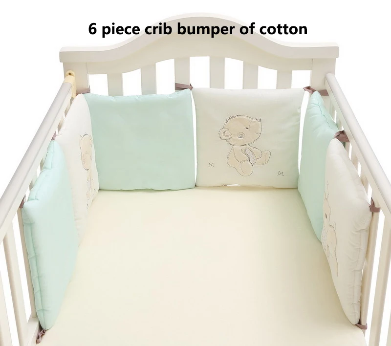 New Crib Bumper Safety Baby Infant Bed Cot Protector Toddler Nursery Bedding 6PC 