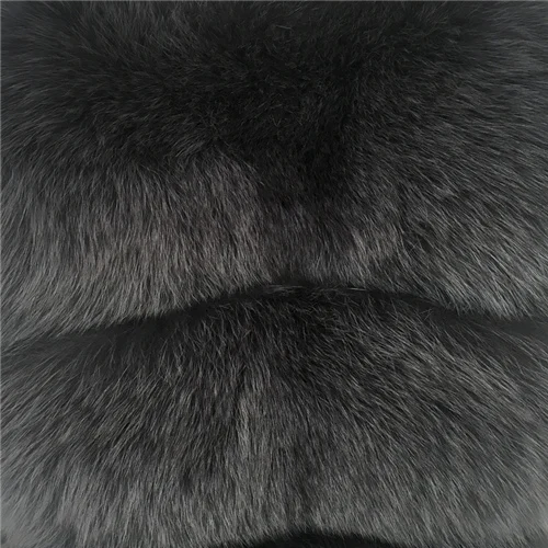 Iron grey Пальто из натурального Лисьего меха женская зимняя куртка с длинными рукавами из натурального меха горячая Распродажа модная Роскошная Толстая Шуба зимняя - Цвет: Iron grey