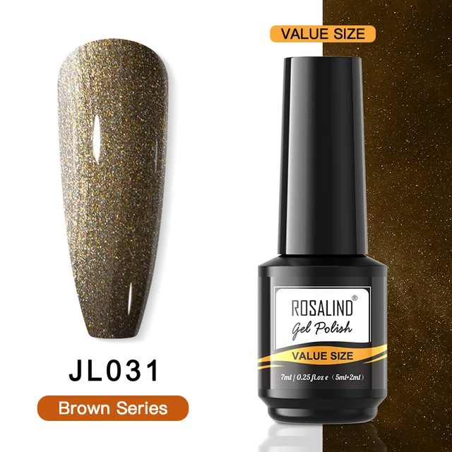 ROSALIND Gel Nail Polish Glitter Gel For Manicure Art Semi Permanent Hybrid Varnish Need UV LED Base Top Coat Nail Polish RAI-JL031