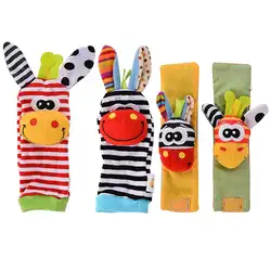 HobbyLane 4 x новейшие Наручные Погремушки Руки ноги искатели детские мягкие Игрушки для развития lanlan