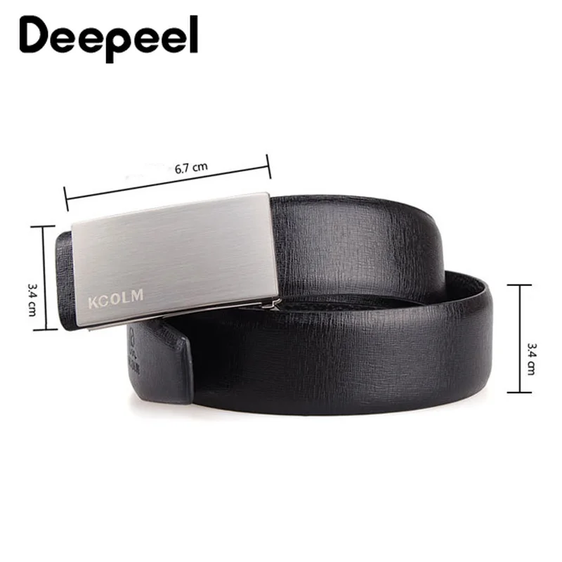 Deepeel, 3,4 см* 105-125 см, натуральная кожа, гладкая Пряжка, Harajuku, ремень, роскошная Мода, Воловья кожа, деловой пояс для отдыха, YB248